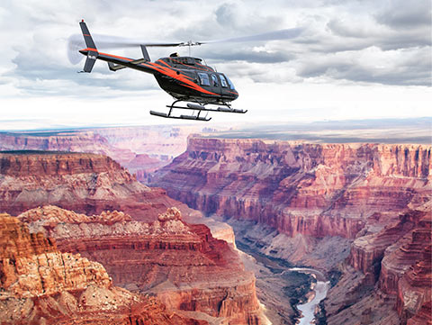 Helicopter flight in Grand Canyon